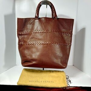 COPY - Bottega Veneta tote mocha intricate leather
accents just beautiful.